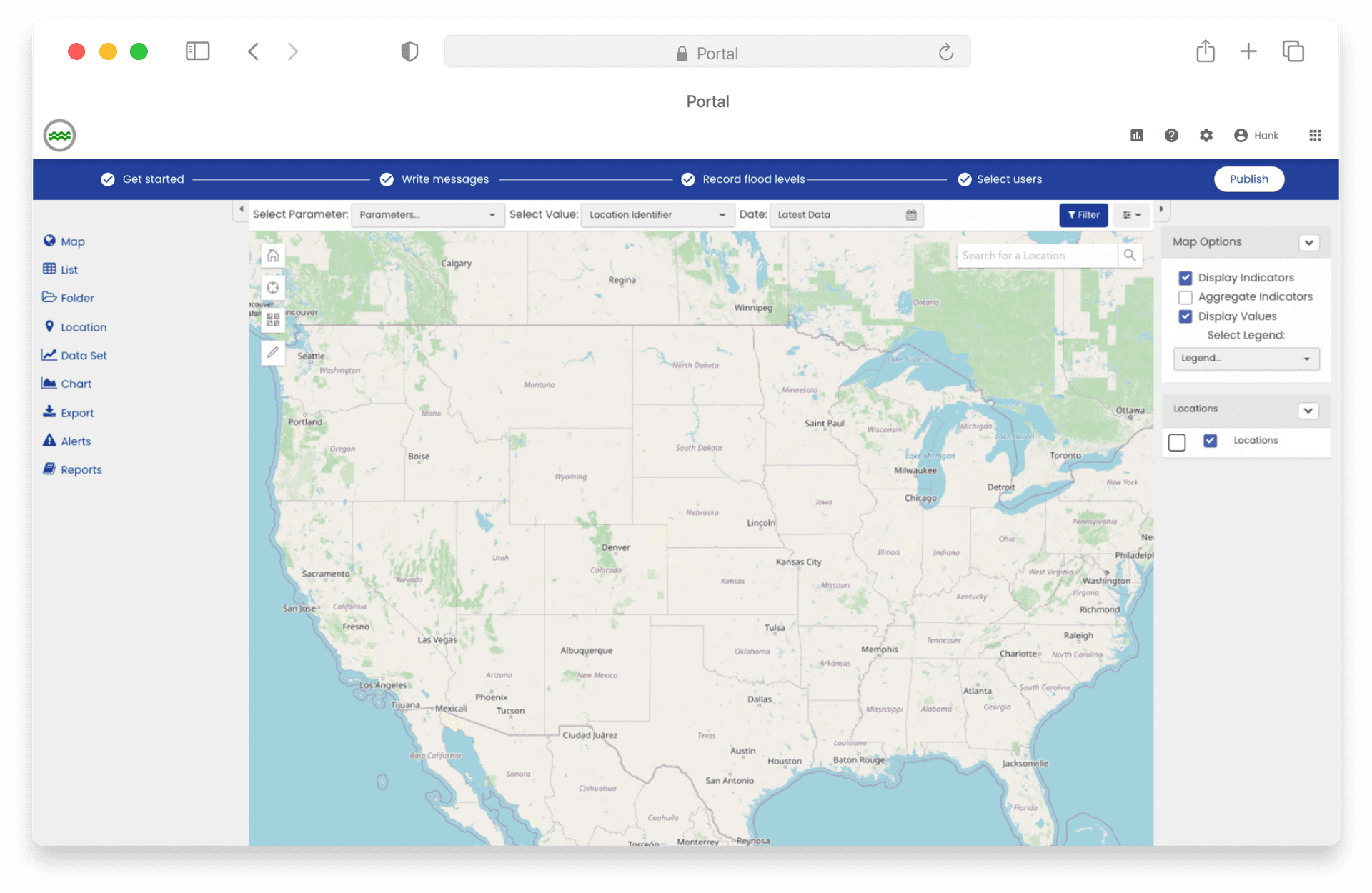 A final preview design, showcasing top stpper present on top of working map, so users can test the software before publishing.